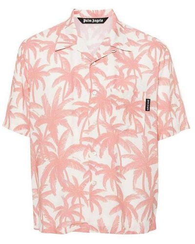 Palm Angels Off-white Palm Tree Shirt - Pink