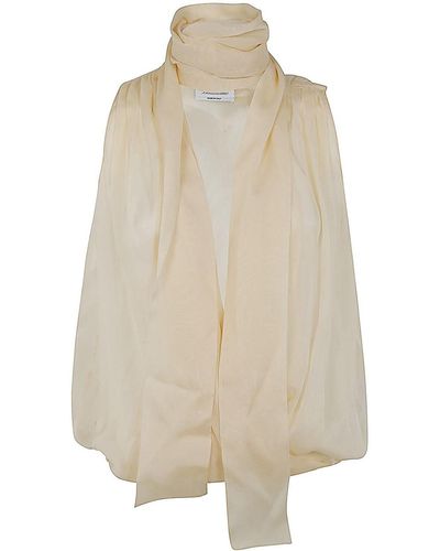 Blumarine Blouse With Bow - Natural