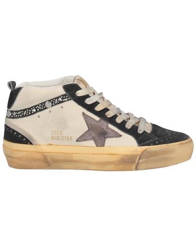 Golden Goose Mid Star Trainers In Nappa E Suede - Brown