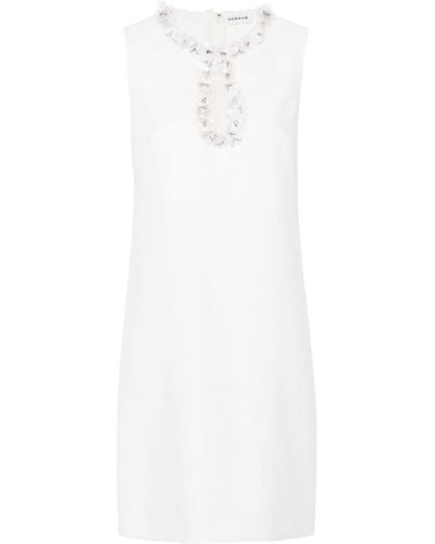 P.A.R.O.S.H. Sleeveless Sequin-embellished Dress - White