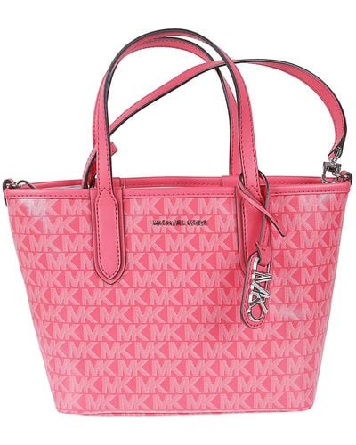 Michael Kors Canvas Bag With Logo - Pink