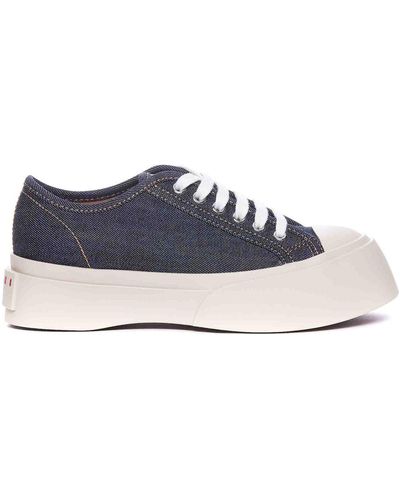 Marni White And Campo Trainers Round Toe - Blue