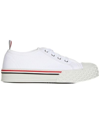 Thom Browne Low-top Cotton Canvas Sneakers - White