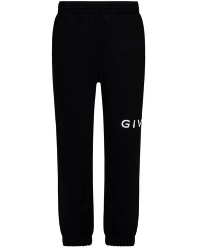Givenchy Brushed Cotton sweatpants With Signature - Black