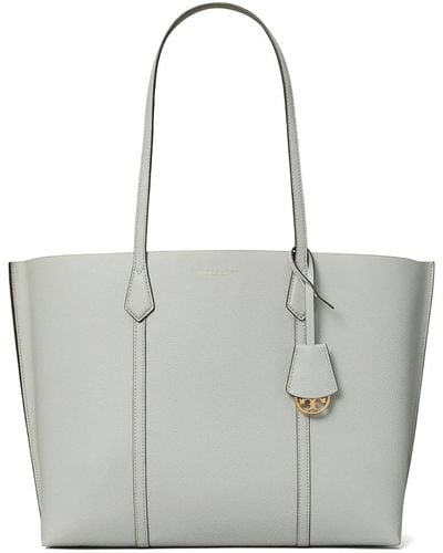 Tory Burch Perry Leather Tote Bag - Grey