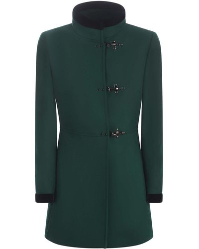 Fay Coat In Wool Blend - Green