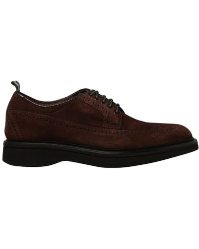 Green George Suede Lace-up Shoes With - Brown