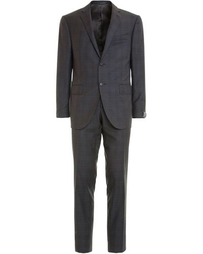 Corneliani Two-piece Check Wool Suit - Gray
