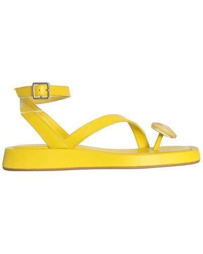 Gia Borghini Rosie 18 Giarhw Leather Sandalss - Yellow