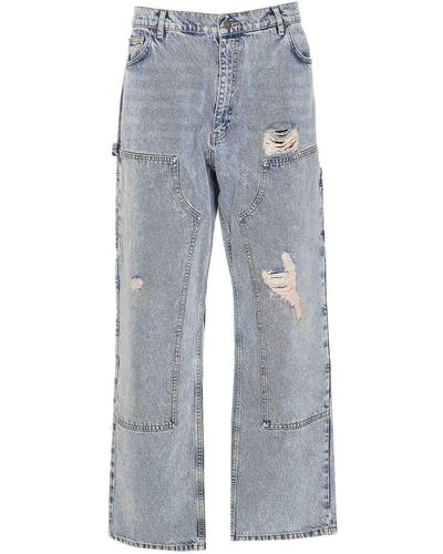 Moschino Denim Jeans Frontal Button And Zip - Gray