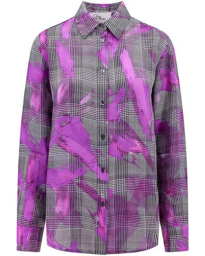 SLEEP NO MORE Silk Pajamas Shirt - Purple