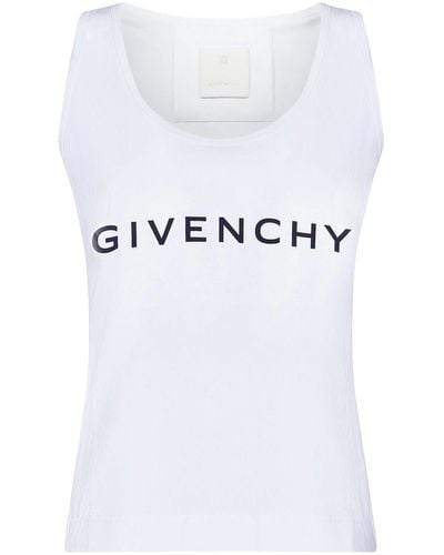 Givenchy Logo Patch Cotton Tank Top - White