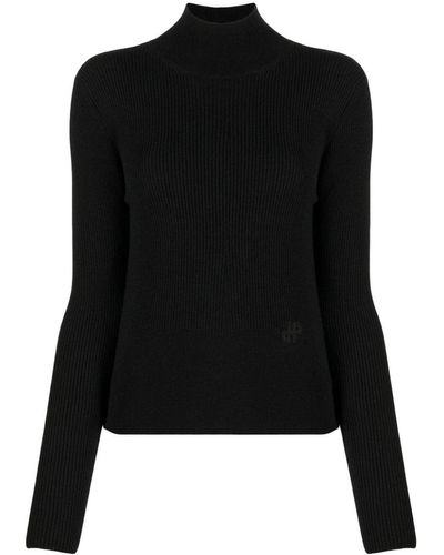 Patou Knitted Top - Mock Neck By - Black