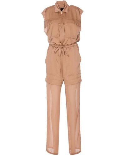 Pinko Utility Satin Suit With Georgette - White
