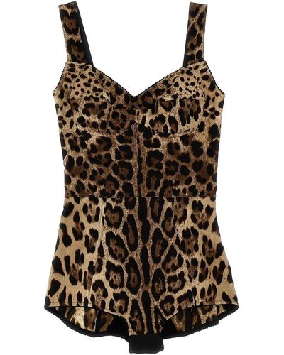 Dolce & Gabbana Leopardo Bodysuit - Black