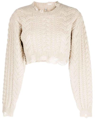 R13 Cable-knit Cropped Sweater - Natural