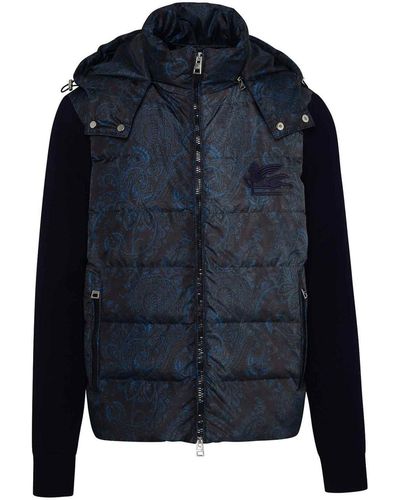 Etro Wool Blend Jacket - Blue