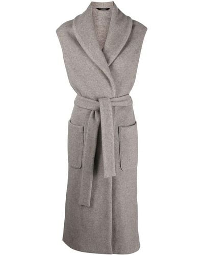 Colombo Long Cashmere Hooded Vest - Gray