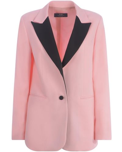 Manuel Ritz Jacket Tuxedo Uel Ritz In Cool Wool - Pink