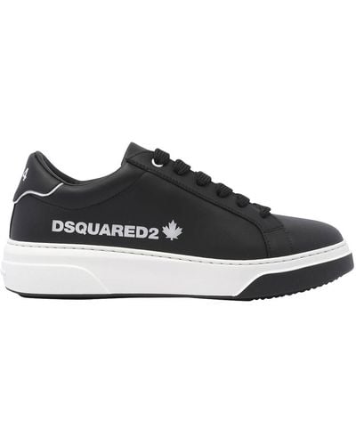 DSquared² Bumper Sneakers In Leather - Black