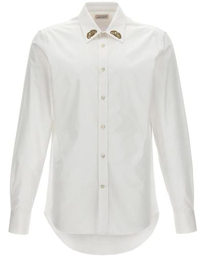 Alexander McQueen Embroidered Collar Shirt - White