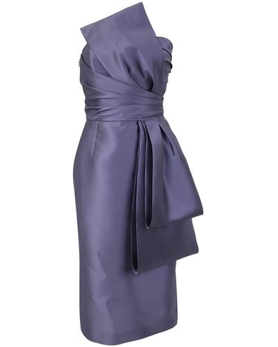Alberta Ferretti Sleeves Midi Dress - Blue