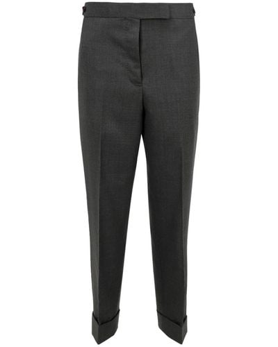 Thom Browne Mélange Wool Trousers - Grey