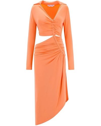 Off-White c/o Virgil Abloh Viscose Dress With Cut-out Detail - Orange
