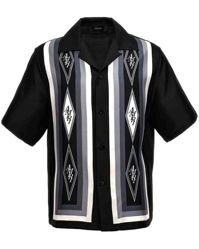 Amiri Diamond Bowling Shirt, Blouse - Black