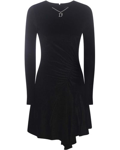 DSquared² Dress Dsquare In Velvet - Black