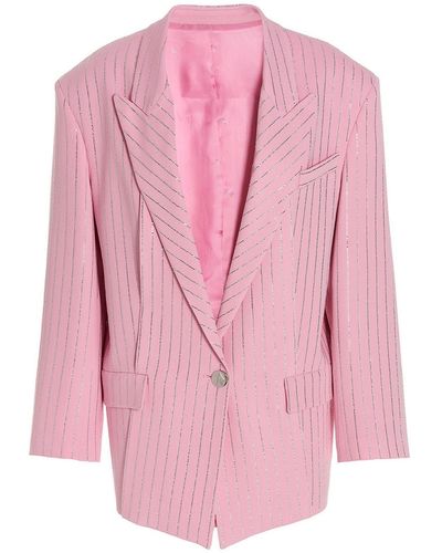 The Attico Glen Single Breast Style Blazer Jacket - Pink