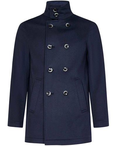 Herno Cashmere Peacoat - Blue