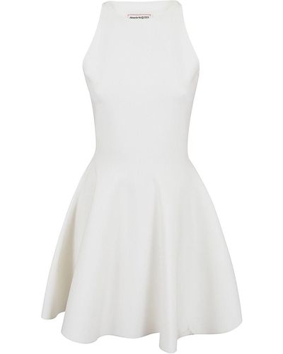 Alexander McQueen Flared Short Dress - White