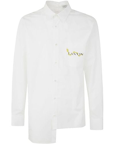 Lanvin Long Sleeve Asymmetric Shirt - White