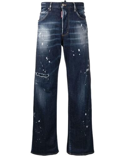 DSquared² Low Waist Oversize Jeans - Blue
