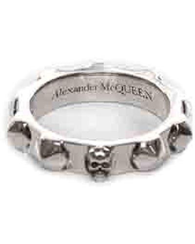 Alexander McQueen Silver Stud Ring - Metallic