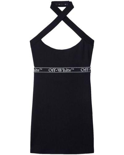 Off-White c/o Virgil Abloh Logo-waistband Criss-cross Straps Mini Dress - Black