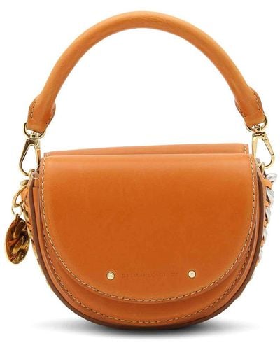 Stella McCartney Orange Faux Leather Frayme Shoulder Bag