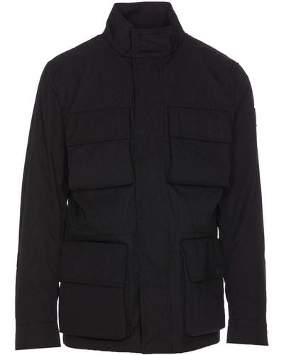 Belstaff Sprint Jacket With Zip And Buttons - Blue