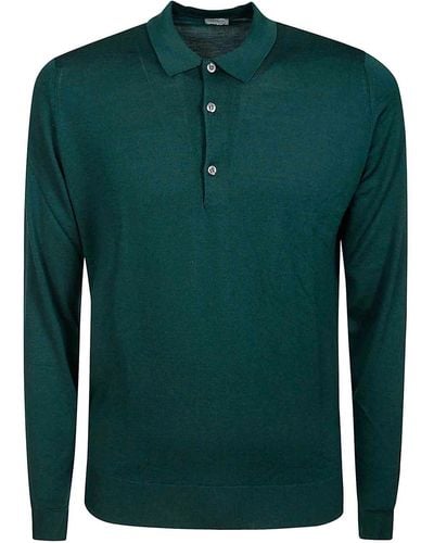 John Smedley Wool Polo - Green