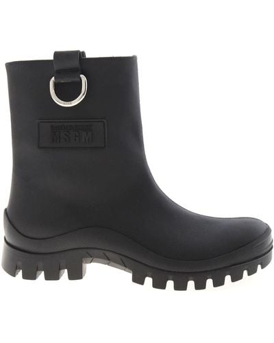 MSGM Rubberized Ankle Boots - Black