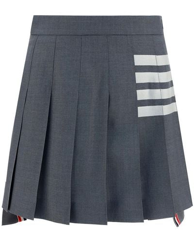 Thom Browne Wool Mini Skirt - Blue