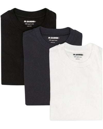 Jil Sander Organic-cotton 3-pack T-shirts - Black