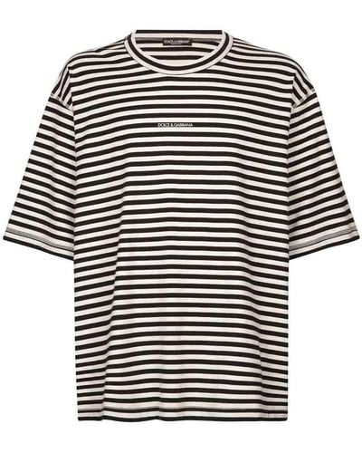 Dolce & Gabbana Black Striped T-shirt
