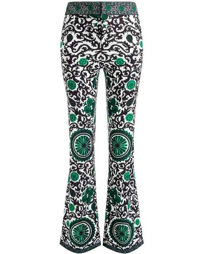 Alice + Olivia Andrew High Waisted Bootcut Slim Pant - Green