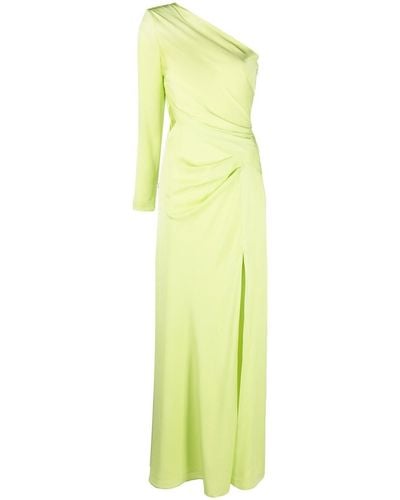 Roland Mouret Asymmetric Silk Crepe Long Dress - Yellow