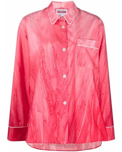 Umit Benan Jean Die-dye Print Cotton Shirt - Pink
