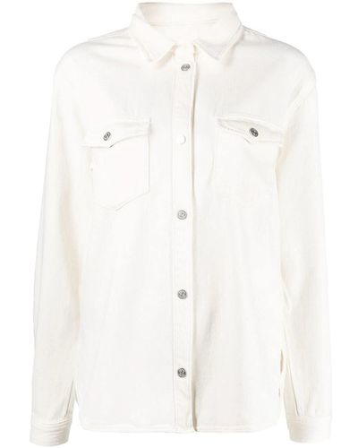 FRAME Maxi Denim Shirt With Pockets - White