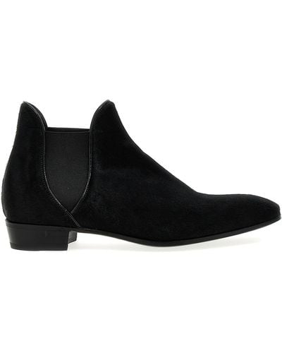 Lidfort Calf Hair Ankle Boots - Black