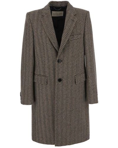 Dries Van Noten Multicolour Coat With Long Sleeves - Grey